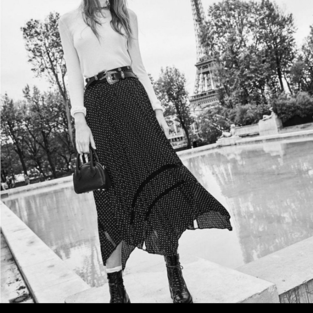 The Kooples Tête D'Épingle Polka Dot Maxi Skirt - Picture 3 of 13